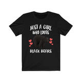 Just A Girl Who Loves Black Bears Shirt, Black Bear Lover Shirt, Black Bear Lover Gift, Animals Adult Toddler Infant Kids Gift T-Shirt Image 2