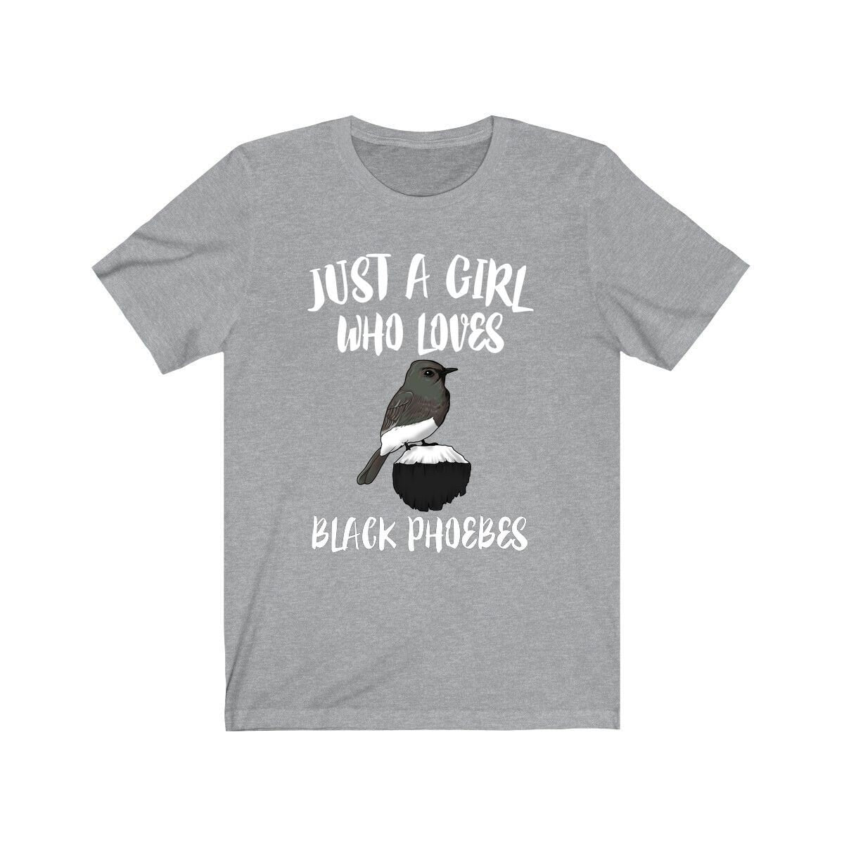 Just A Girl Who Loves Black Phoebe, Black Phoebe Gift, Birds Birding Animals Adult Toddler Infant Kids Gift T-Shirt Image 1