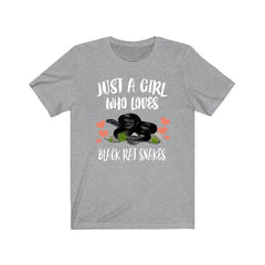 Just A Girl Who Loves Black Rat Snakes Shirt - Black Rat Snake print design