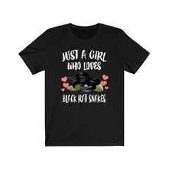 Just A Girl Who Loves Black Rat Snakes Shirt - Black Rat Snake print design