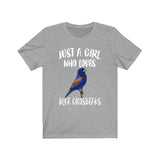 Just A Girl Who Loves Blue Grosbeaks Shirt, Birds Birding Shirt, Grosbeak Shirt, Animals Adult Toddler Infant Kids Gift T-Shirt Image 1
