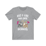 Just A Girl Who Loves Bunnies Rabbit Shirt, Cute Bunny Shirt, Animal Adult Toddler Infant Kids Gift T-Shirt Image 3