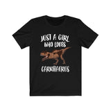Just A Girl Who Loves Carnotaurus Shirt, Carnotaurus Lover Shirt, Dinosaur Shirt, Dinosaur Gift, Animal Adult Toddler Kids Gift T-Shirt Image 4