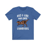 Just A Girl Who Loves Carnotaurus Shirt, Carnotaurus Lover Shirt, Dinosaur Shirt, Dinosaur Gift, Animal Adult Toddler Kids Gift T-Shirt Image 3