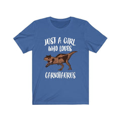 Just A Girl Who Loves Carnotaurus Shirt - Carnotaurus print design