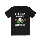 Just A Girl Who Loves Cauliflower Vegetable Vegan Adult Toddler Infant Kids Gift T-Shirt Image 4