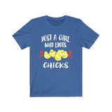 Just A Girl Who Loves Chicks Chicken Shirt, Chick Lover Gift, Birds Birding Animal Adult Toddler Infant Kids Gift T-Shirt Image 3