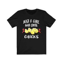 Just A Girl Who Loves Chicks Chicken Shirt - chick print design