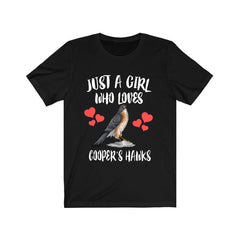 Just A Girl Who Loves Cooper's Hawks Shirt - Cooper's Hawk print design