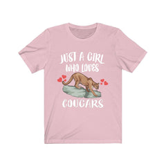 Just A Girl Who Loves Cougars Mountain Lion Shirt - cougar print design