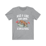 Just A Girl Who Loves Cougars Shirt, Mountain Lion Shirt, Cougar Shirt, Animal Toddler Infant Kids Gift T-Shirt Image 3