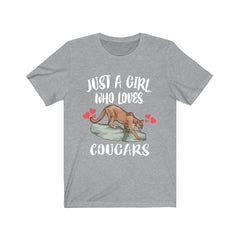 Just A Girl Who Loves Cougars Mountain Lion Shirt - cougar print design