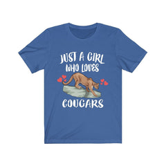 Just A Girl Who Loves Cougars Mountain Lion Shirt - cougar print design