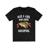 Just A Girl Who Loves Crappies Shirt, Crappie Fish T-Shirt, Animal Toddler Infant Kids Gift T-Shirt Image 1