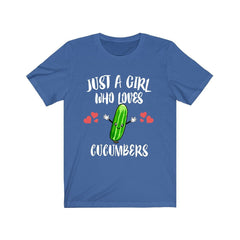 Just a girl who loves cucumbers refreshing vegan vegetable lover tee
