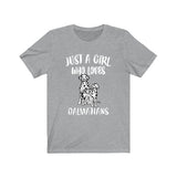 Just A Girl Who Loves Dalmatians Shirt, Dalmatian Dog Shirt, Dog Lover Shirt, Animals Toddler Infant Kids Gift T-Shirt Image 1