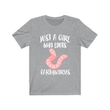 Just A Girl Who Loves Earthworms Worms Animals Adult Toddler Infant Kids Gift T-Shirt Image 3