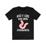 Just A Girl Who Loves Earthworms Worms Animals Adult Toddler Infant Kids Gift T-Shirt Image 1