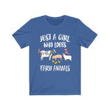 Just A Girl Who Loves Farm Animals Cow Pig Chicken Sheep Animal Lover Adult Toddler Infant Kids Gift T-Shirt Image 4