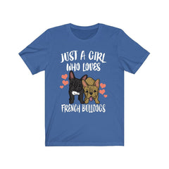 Just A Girl Who Loves French Bulldogs Shirt - French Bulldog print design