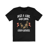 Just A Girl Who Loves German Shepherds Shirt, Dog Lover Shirt, German Shepherd Shirt, Animal Lover Adult Toddler Infant Kids Gift T-Shirt Image 4