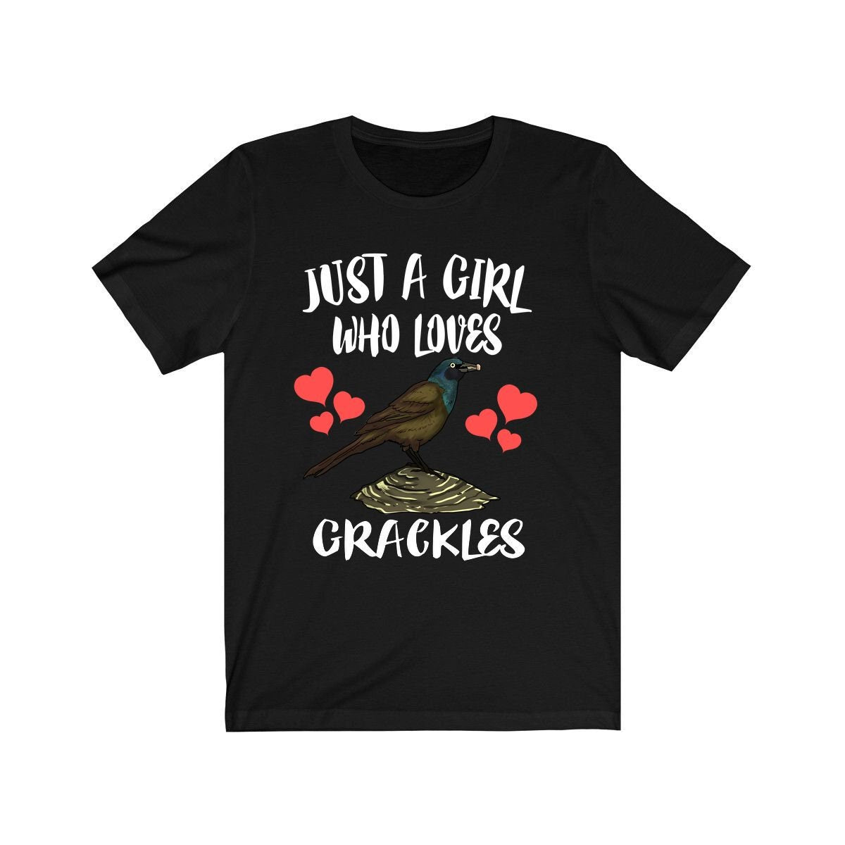 Just A Girl Who Loves Grackles Birds Shirt - grackle print design
