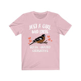 Just A Girl Who Loves Black-headed Grosbeaks Shirt, Grosbeaks Bird Shirt, Birds Birding Animal Lover Adult Toddler Infant Kids Gift T-Shirt Image 3