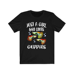 Just A Girl Who Loves Guppies Fish Shirt - guppy print design
