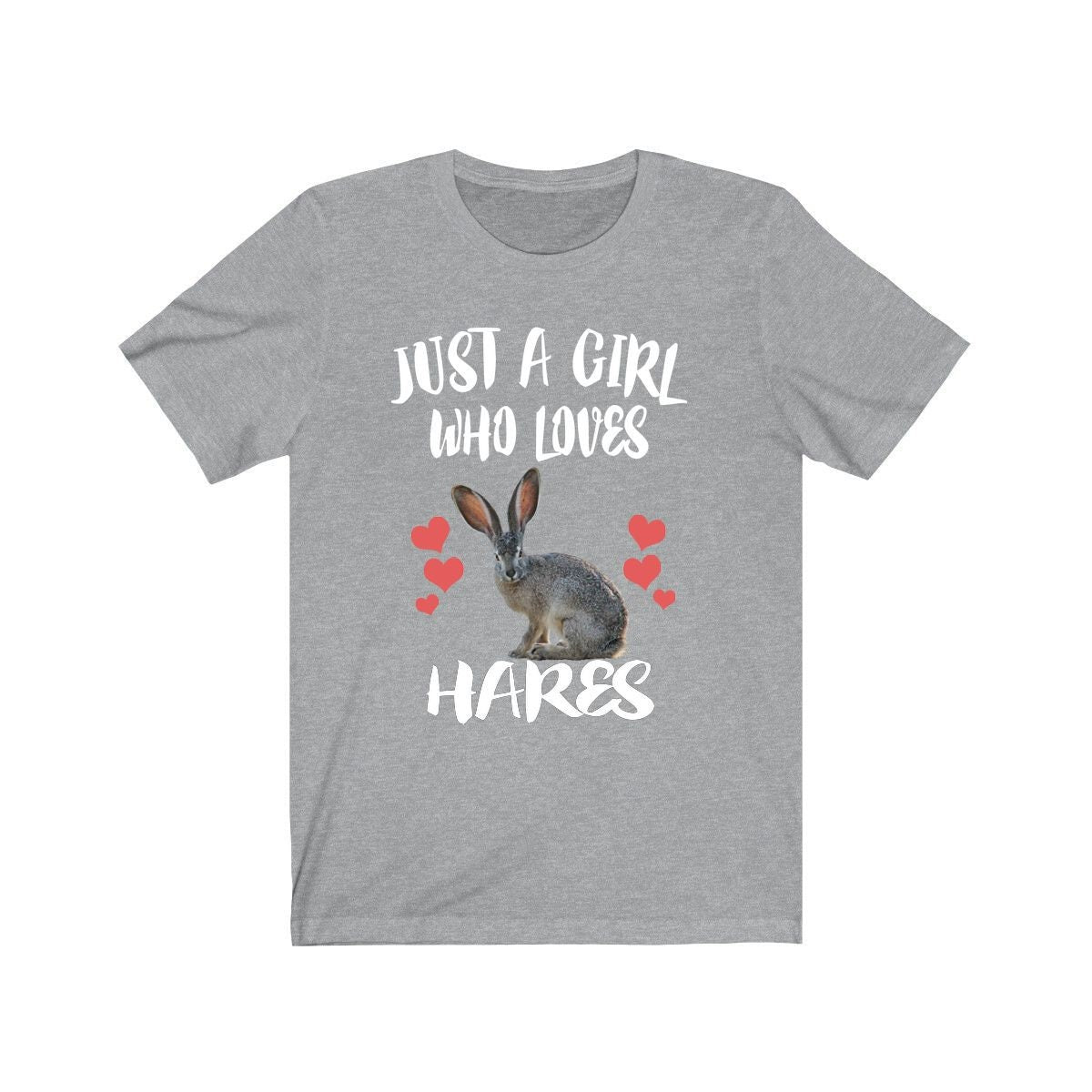 Just A Girl Who Loves Hares Shirt, Rabbit Shirt, Hare Lover Gift, Animal Lover Adult Toddler Infant Kids Gift T-Shirt Image 3