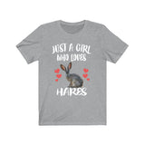 Just A Girl Who Loves Hares Shirt, Rabbit Shirt, Hare Lover Gift, Animal Lover Adult Toddler Infant Kids Gift T-Shirt Image 3