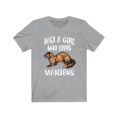 Just a girl who loves martens forest mustelid tree-climbing tee