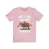 Just A Girl Who Loves Moose Shirt, Moose Lover Shirt, Moose Gift, Animal Lover Adult Toddler Infant Kids Gift T-Shirt Image 2