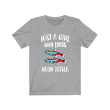 Just A Girl Who Loves Neon Tetra Fish Shirt, Neon Tetra Lover Shirt, Fish Lover Gift, Animal Lover Adult Toddler Infant Kids Gift T-Shirt Image 3