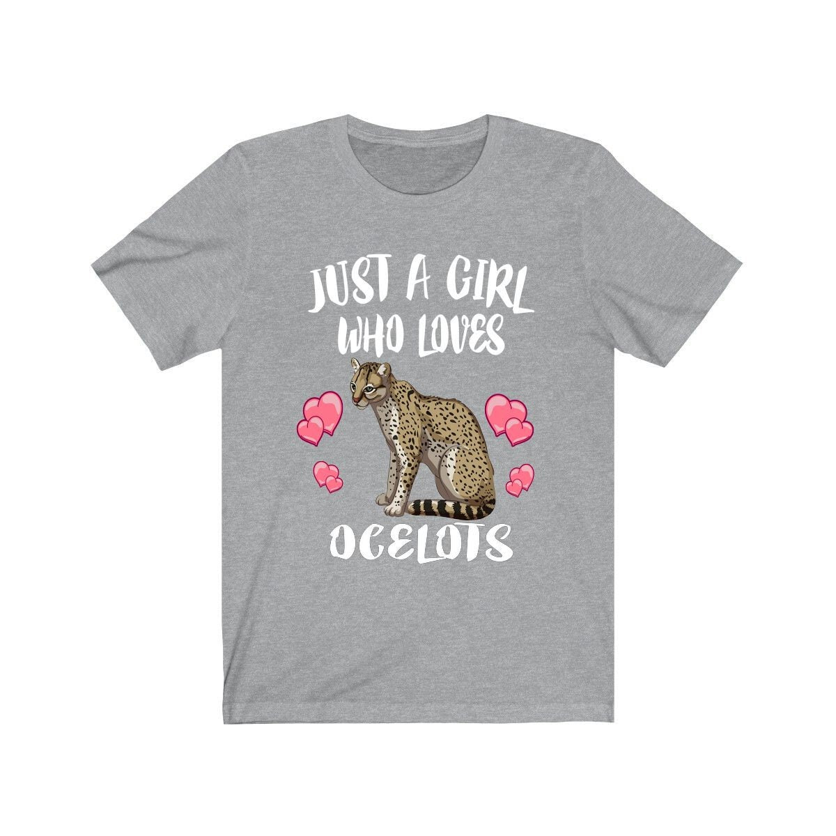 Just A Girl Who Loves Ocelots Cat Animal Lover Adult Toddler Infant Kids Gift T-Shirt Image 3