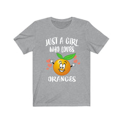 Just A Girl Who Loves Oranges Fruit Shirt - orange print design