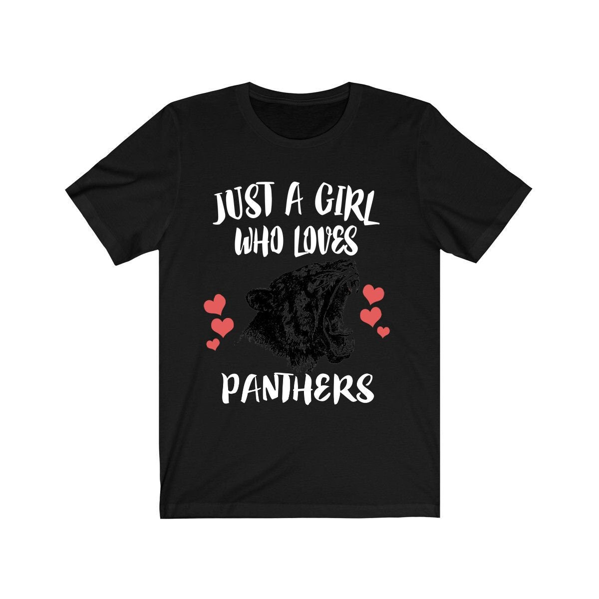 Just A Girl Who Loves Black Panthers Animal Lover Adult Toddler Infant Kids Gift T-Shirt Image 3