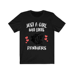 Just A Girl Who Loves Black Panthers Shirt - black panther print design