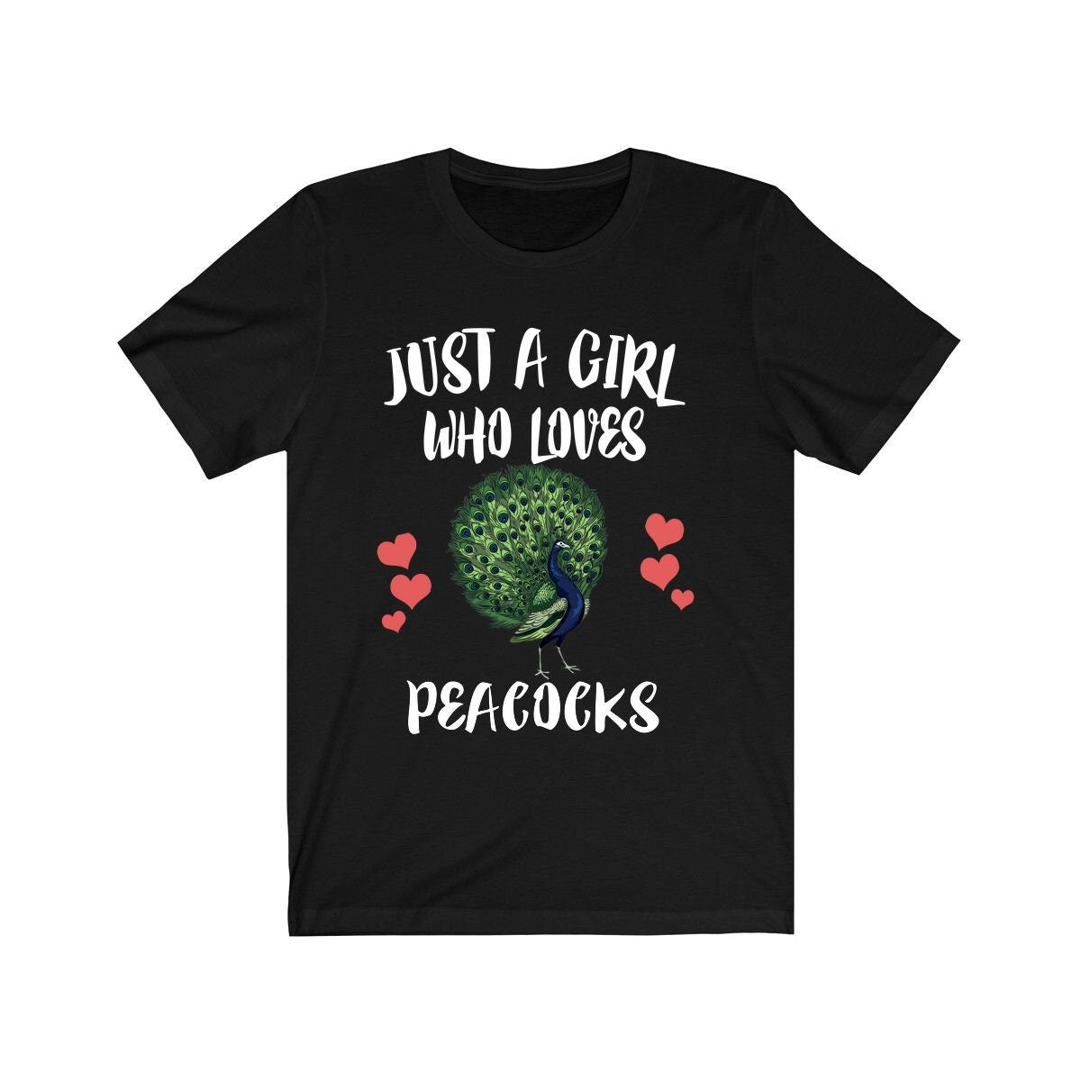 Just A Girl Who Loves Peacocks Bird Birding Animal Lover Adult Toddler Infant Kids Gift T-Shirt Image 3