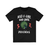 Just A Girl Who Loves Peacocks Bird Birding Animal Lover Adult Toddler Infant Kids Gift T-Shirt Image 3