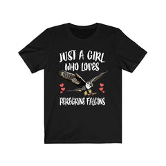Just A Girl Who Loves Peregrine Falcons Shirt - Peregrine Falcon print design