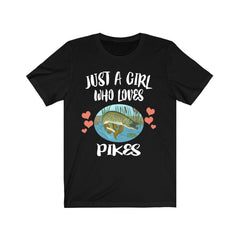 Just A Girl Who Loves Pikes Fish Fishing Shirt - pike print design