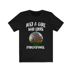 Just A Girl Who Loves Porcupines Animal Shirt - porcupine print design
