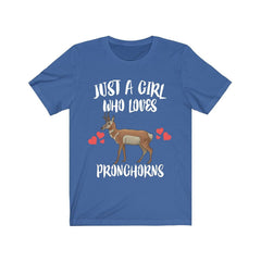 Just a girl who loves pronghorns American prairie wildlife tee