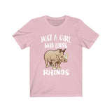 Just A Girl Who Loves Rhinos Shirt, Rhino Lover Gift, African Animal Lover Adult Toddler Infant Kids Gift T-Shirt Image 2