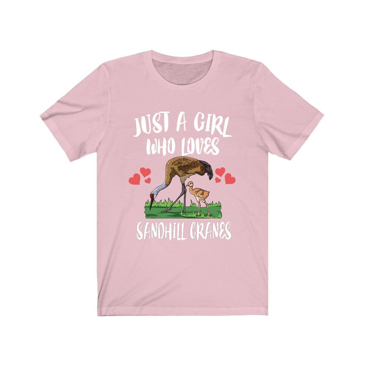 Just A Girl Who Loves Sandhill Cranes Shirt, Bird Birding Shirt, Crane Gift, Crane Lover Shirt Animal Adult Toddler Infant Kids Gift T-Shirt Image 2