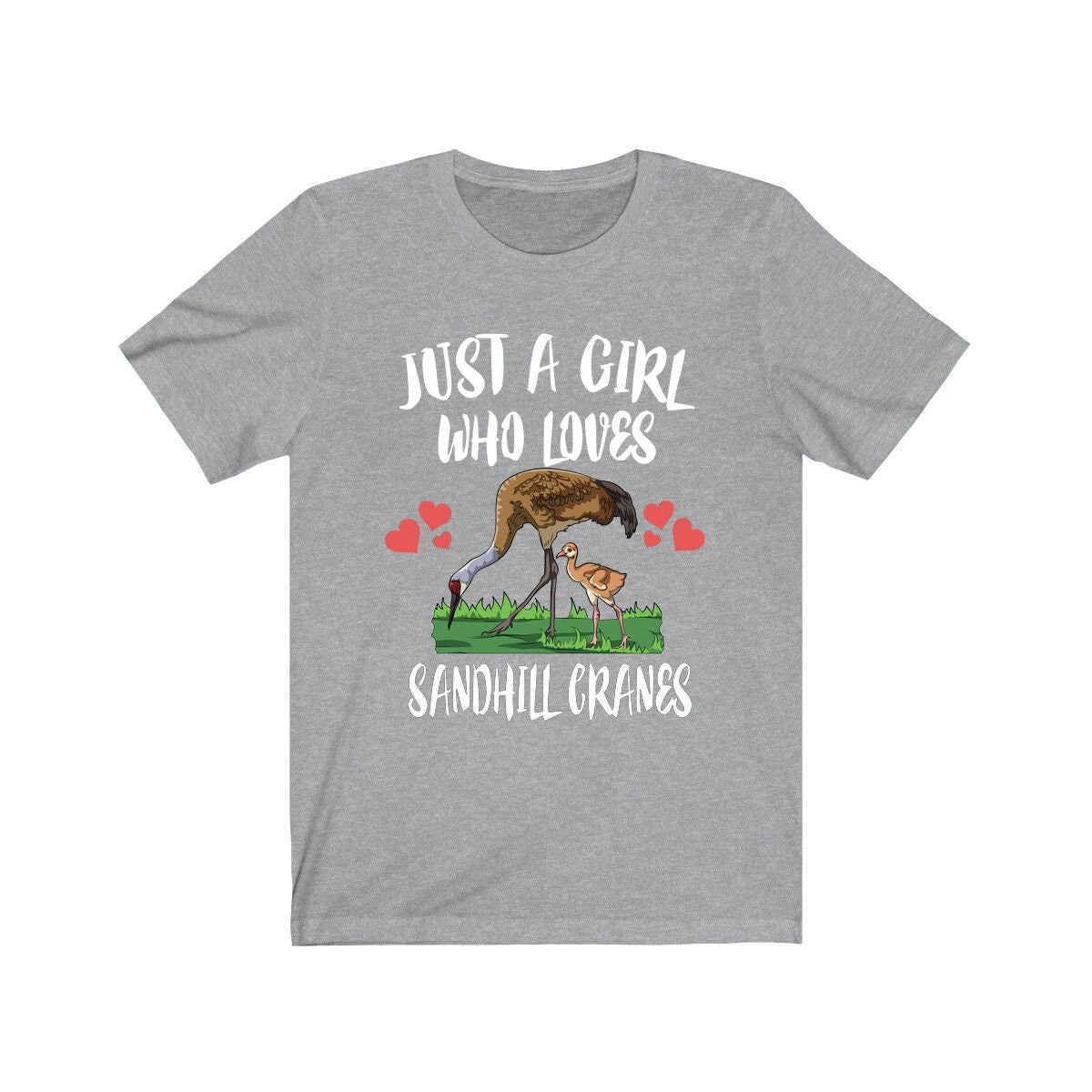 Just A Girl Who Loves Sandhill Cranes Shirt, Bird Birding Shirt, Crane Gift, Crane Lover Shirt Animal Adult Toddler Infant Kids Gift T-Shirt Image 3