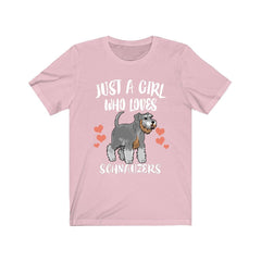 Just a girl who loves schnauzers bearded German dog breed tee