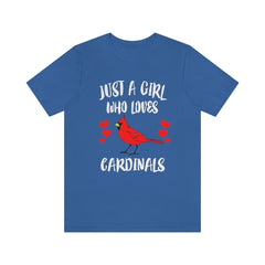 Just A Girl Who Loves Cardinals Birds Shirt - cardinal print design