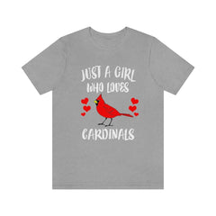 Just A Girl Who Loves Cardinals Birds Shirt - cardinal print design