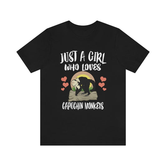 Just A Girl Who Loves Capuchin Monkeys Shirt - capuchin monkey print design